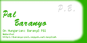 pal baranyo business card