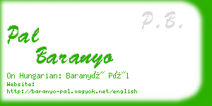 pal baranyo business card